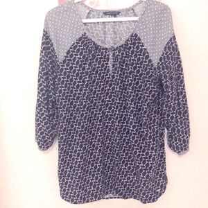 Tommy Hilfiger black and white loose top -Size L